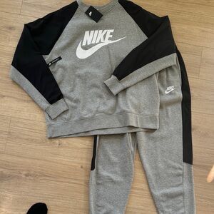 Nike Black and Gray Sweatshirt and Joggers Set